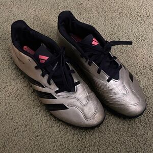 Adidas Men's Silver and Black Athletic Shoes Indoor Soccer